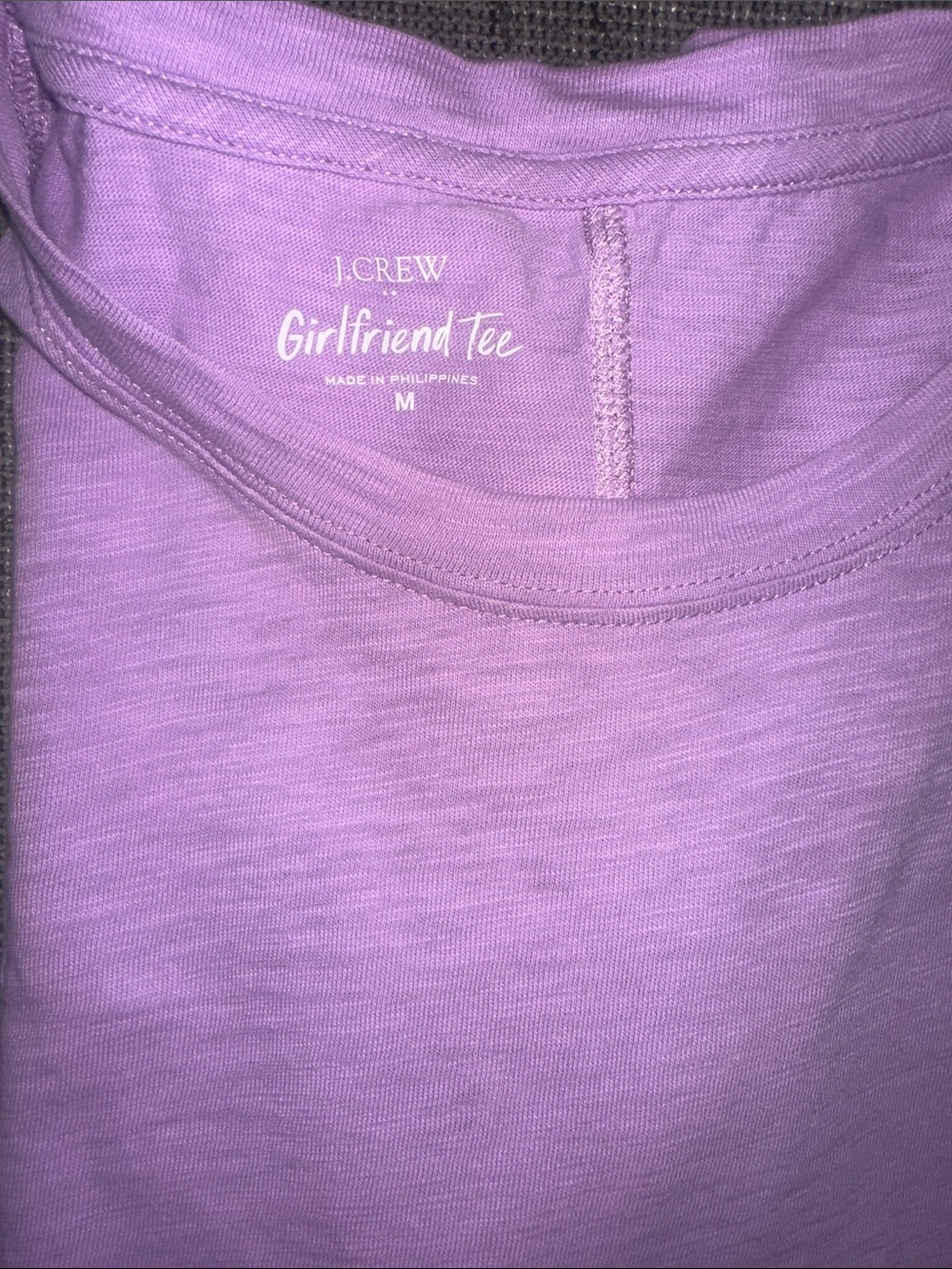 J. Crew Lavender Girlfriend Tee Crewneck - Picture 2 of 5